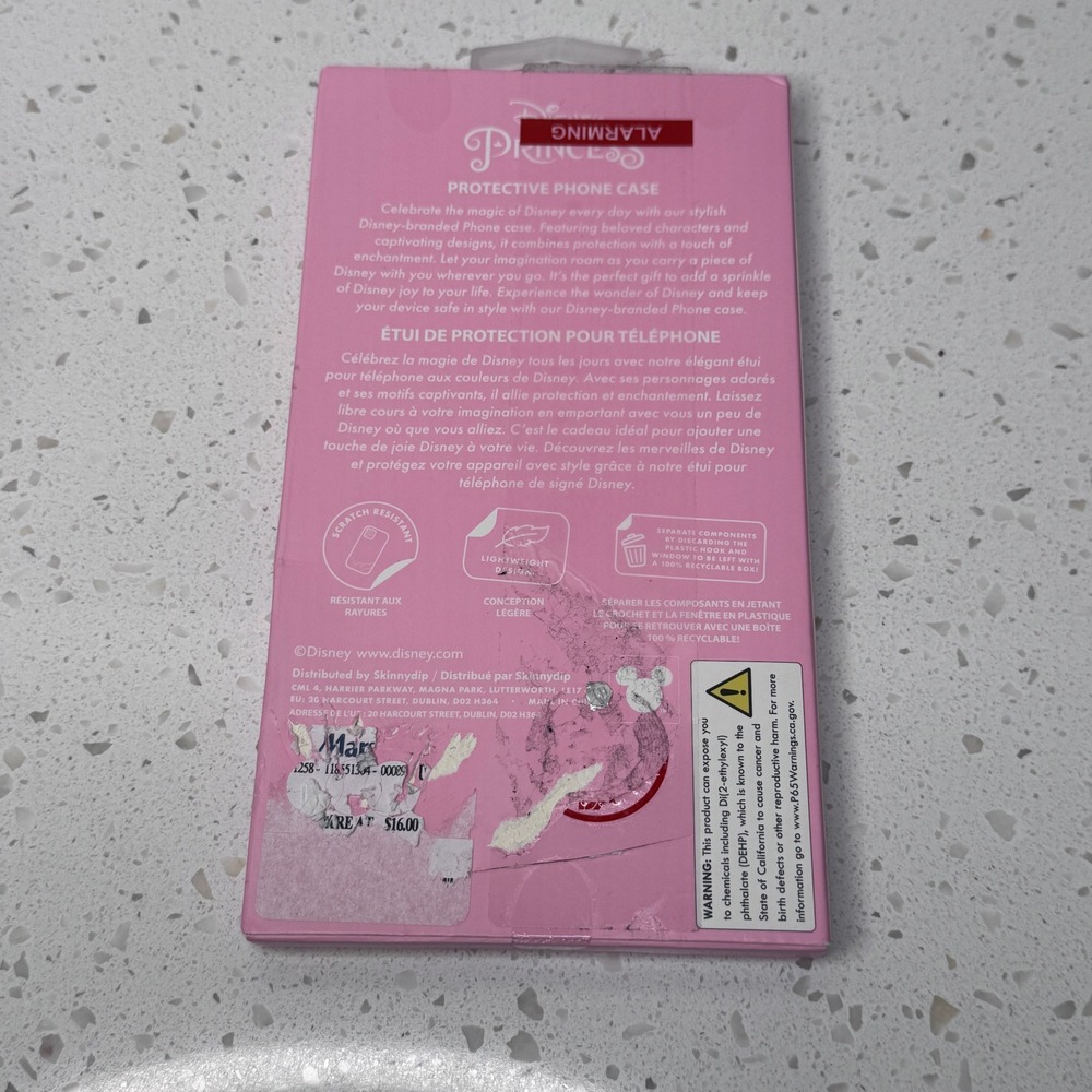 Disney Princess Skinnydip for iPhone 13 14 15 Case Clear Glitter Hearts Ariel - Picture 6 of 6